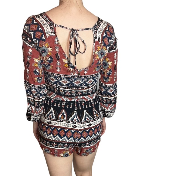 Billabong Tribal Terracotta Romper Boho Size Small - Picture 2 of 7